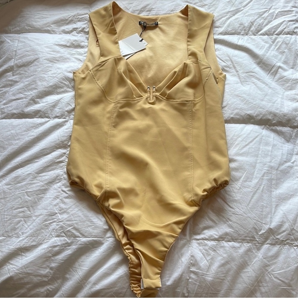 Zara Yellow Sleeveless Bodysuit